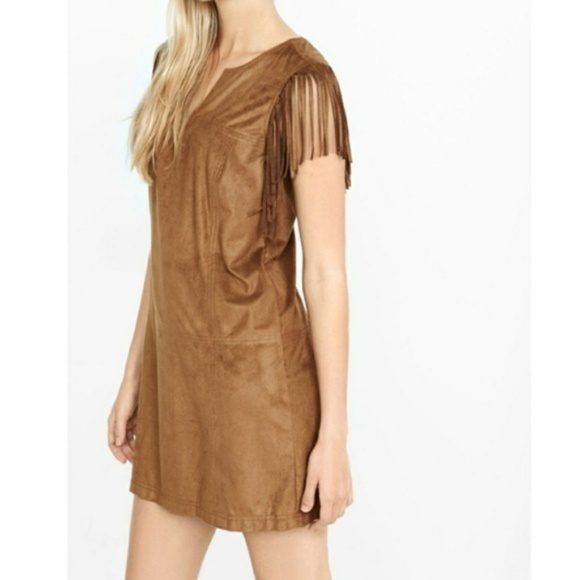 Express Dresses & Skirts - Express Faux Suede Fringe Dress